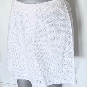 Banana Republic White Eyelet A-Line Skirt